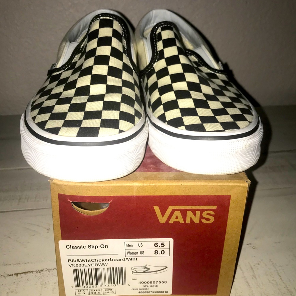 VANS CHECKERBOARD SLIP ONS
